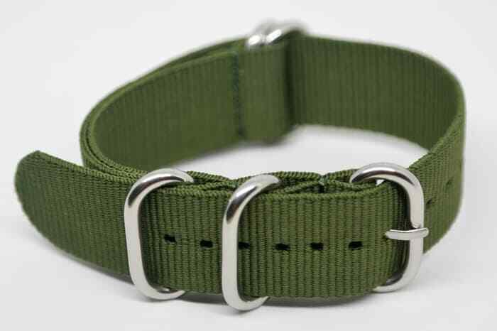 Watch Strap Zulu Nato Army Green Nylon Textile PVD 20mm Strap Heavy Duty