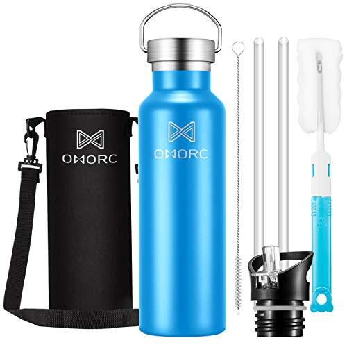 OMORC 316 Stainless Steel Sports Water Bottle 20oz, Double Wall Vacuum ...