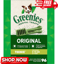 Original Teenie Natural Dental Dog Treats (5-15 Lb. Dogs) (96 Treats)-
s... - $29.69