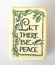 VTG Hallmark Cards Let There Be Peace Brooch Pin Holly Berries Leaves Ch... - $15.60