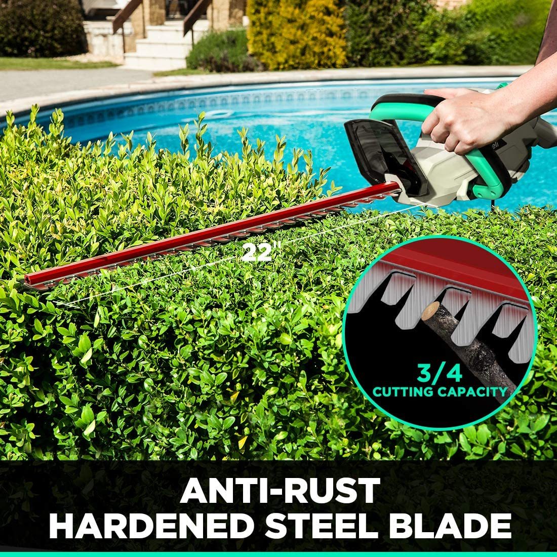 Litheli Cordless Hedge Trimmer 22″, 40V and similar items