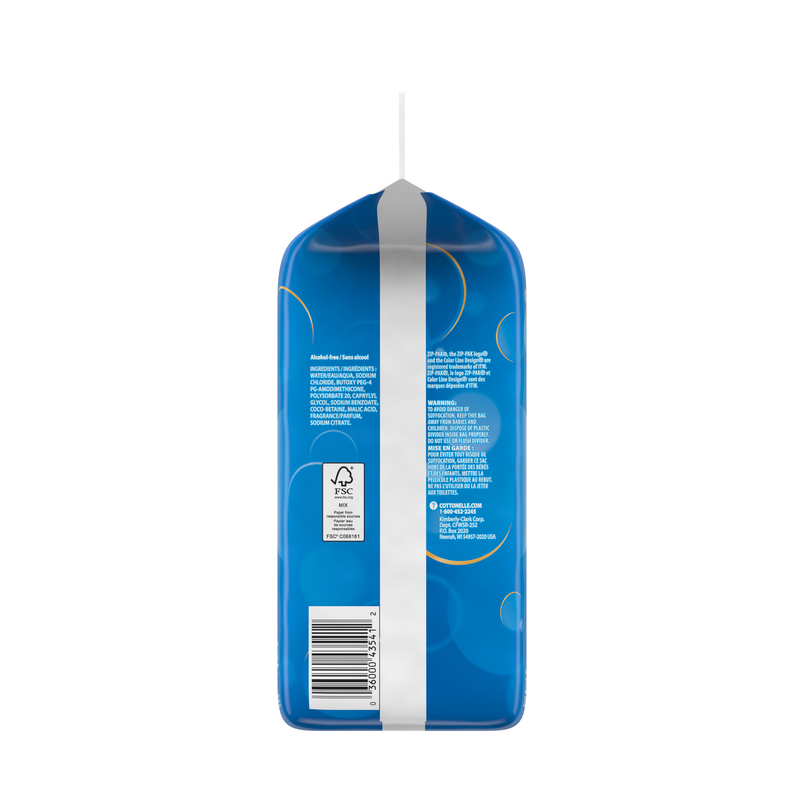 Cottonelle FreshCare Flushable Wet Wipes Resealable Refill Pack, 252