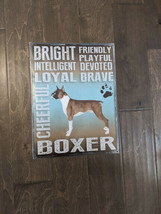 16" Boxer DOG Traits  3d cutout retro USA STEEL plate display ad Sign - $59.35