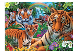 NO BOX!  Ceaco - Harmony - Tiger Family - 550 Piece Jigsaw Puzzle PHOTO ... - $14.85