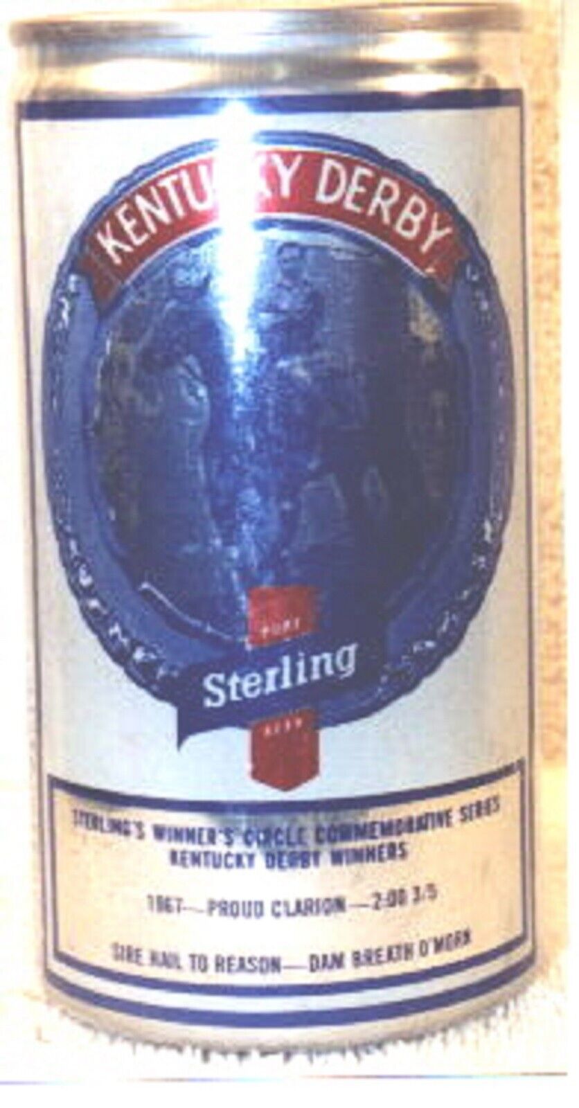1967 Kentucky Derby Winner/Sterling Beer Can in Ex. Con PROUD