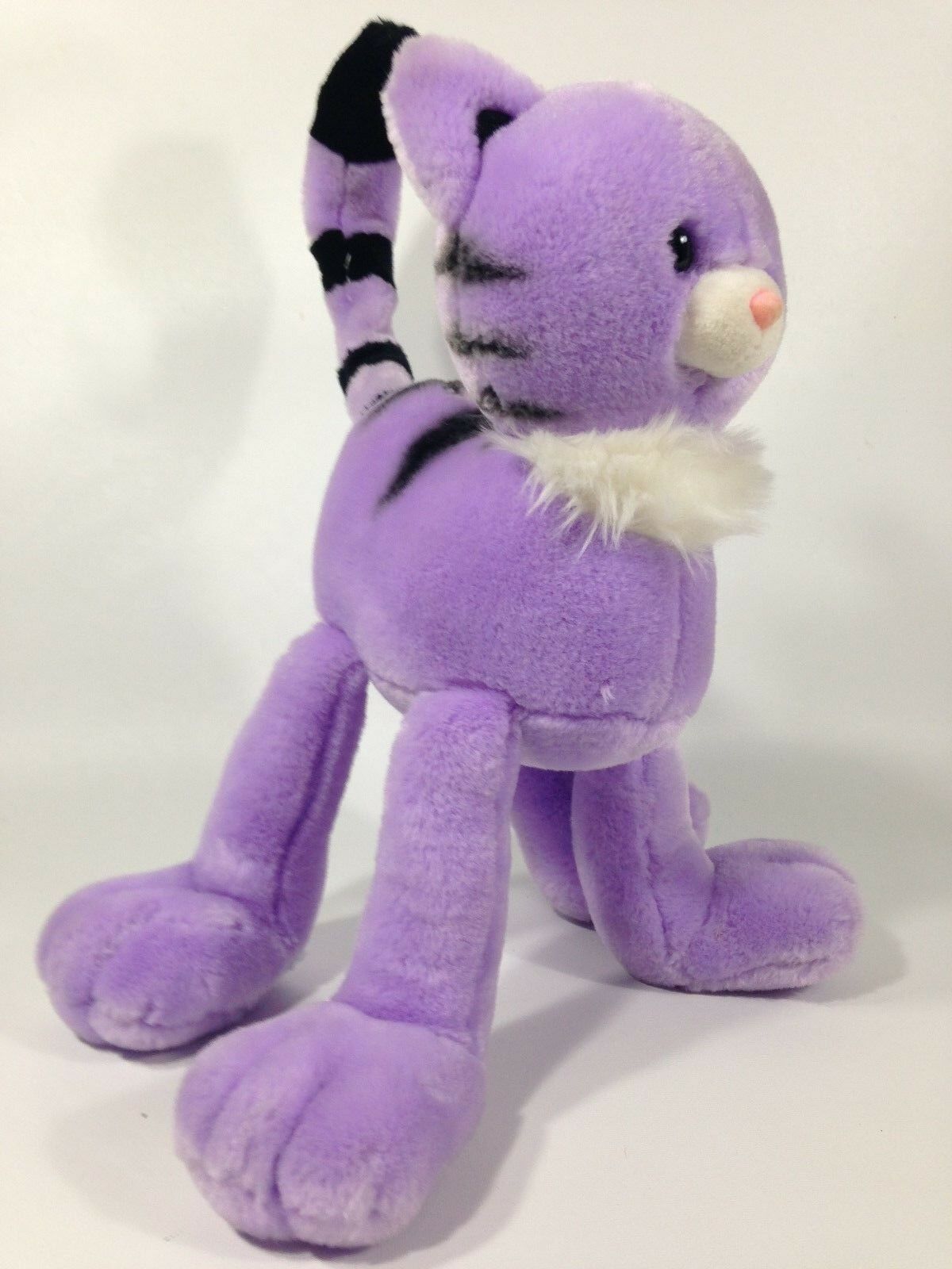 Animal Alley Kitty Cat Plush RARE Toys R Us Purple Black Posable Lovey