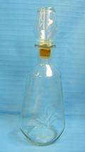 Wheat Pattern Liquor Bottle Decanter Clear Glass Stopper Empty 11.5&quot; Tall - $28.71