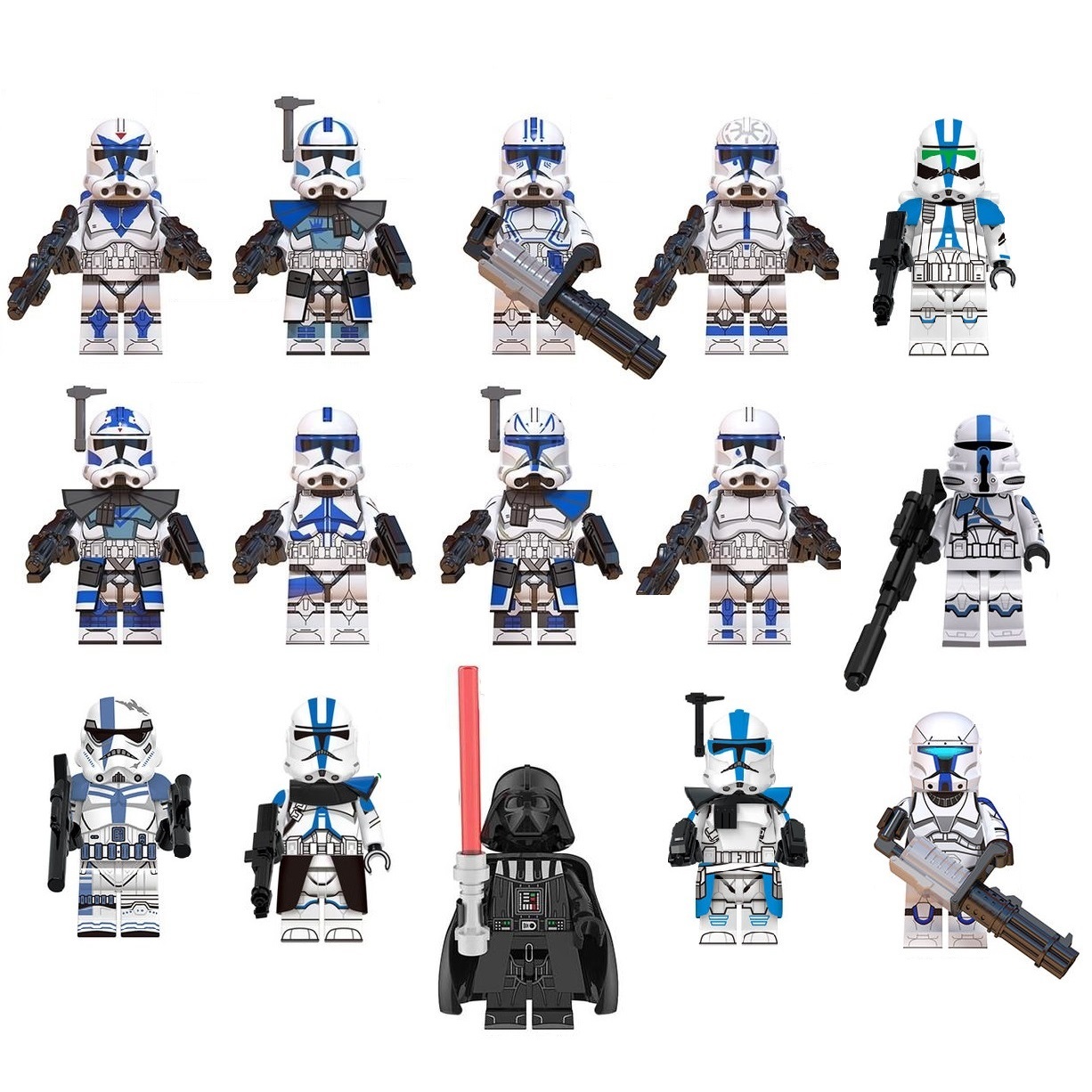 15pcs Star Wars 501st Legion Darth Vader Appo Rex Voca Clone trooper ...