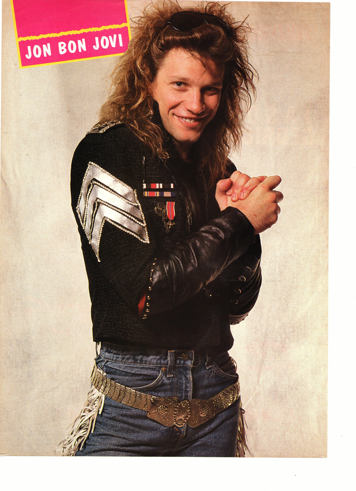 Jon Bon Jovi Jason Gedrick teen magazine pinup clipping Roof Tops Muscles. 