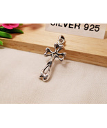 925 Silver Bone Cross Pendant, Handmade Christian Pendant, Men Jewelry G... - $55.00