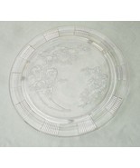Vintage Clear Glass Short-Footed Cake Stand with Embossed Roses - $30.00
