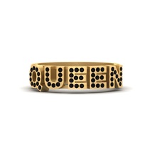 Royal Princess Queen Ring Natural Black Diamond Queen Band Queen Jewelry For Her - $1,549.99