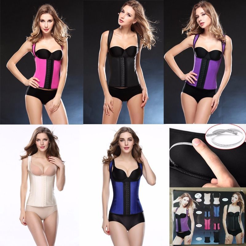 Image of NEW Women Latex Shapewear Waist Trainer Cincher Underbust Body Shaper Vest