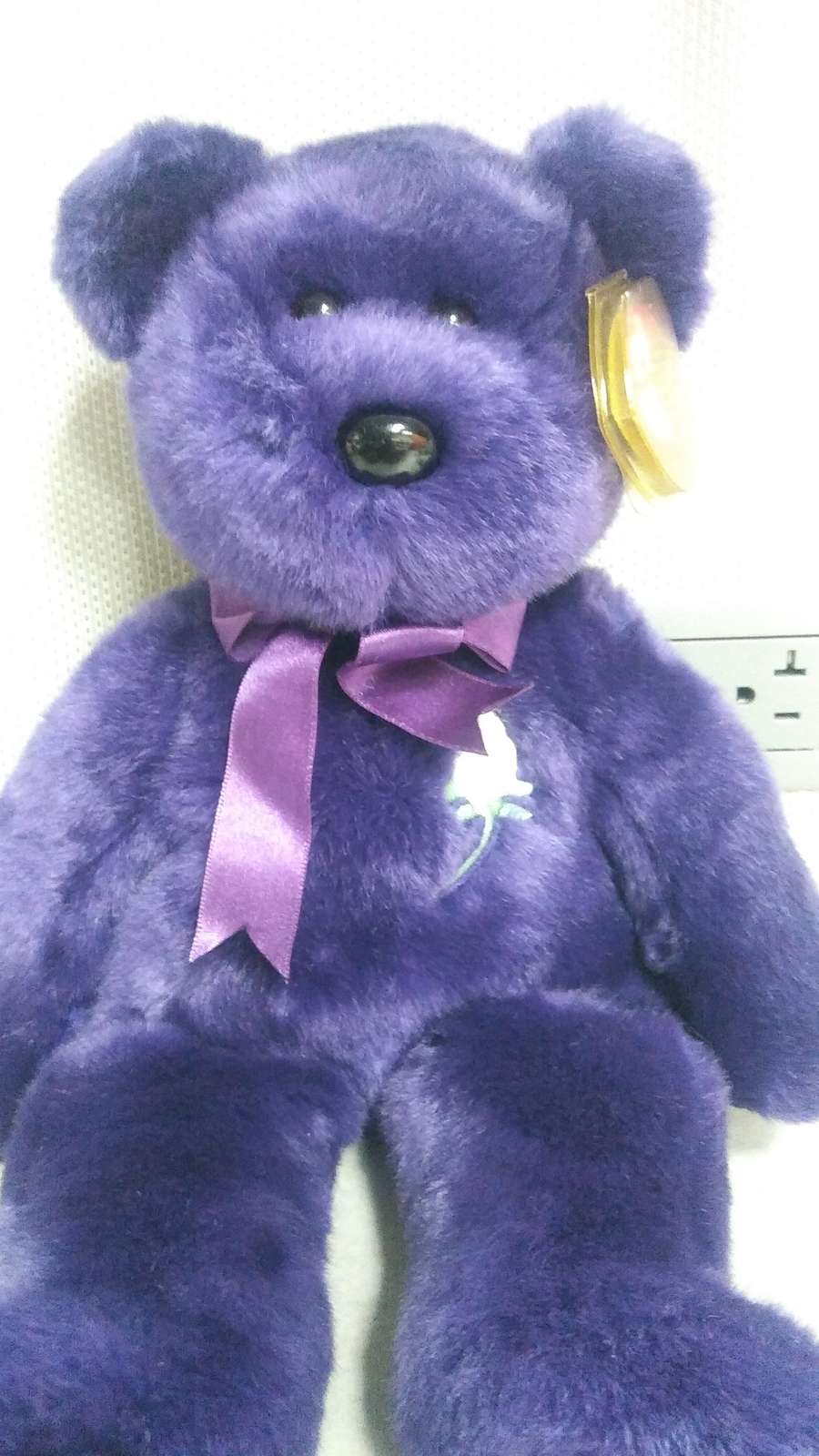 Ty Beanie Buddies Princess Diana Purple Plushy Stuffed Bear