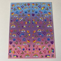 Vintage Lisa Frank Music Notes Butterflies Rainbows Stars Sticker Sheet ... - $34.99