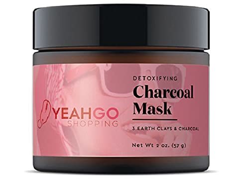 Yeahgoshopping Facial Detoxifying Charcoal Mask 3 Earth Clays & Charcoal for Men
