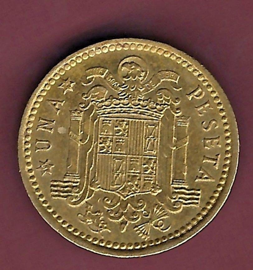SPAIN 1 UNA PESETA 1966 Francisco Franco VINTAGE COIN Spain