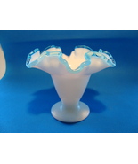 Fenton Glass , aqua crest mini milk glass vase. - $25.00