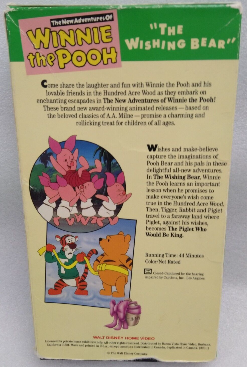 VHS New Adventures of Winnie the Pooh Vol 2 - The Wishing Bear (VHS ...