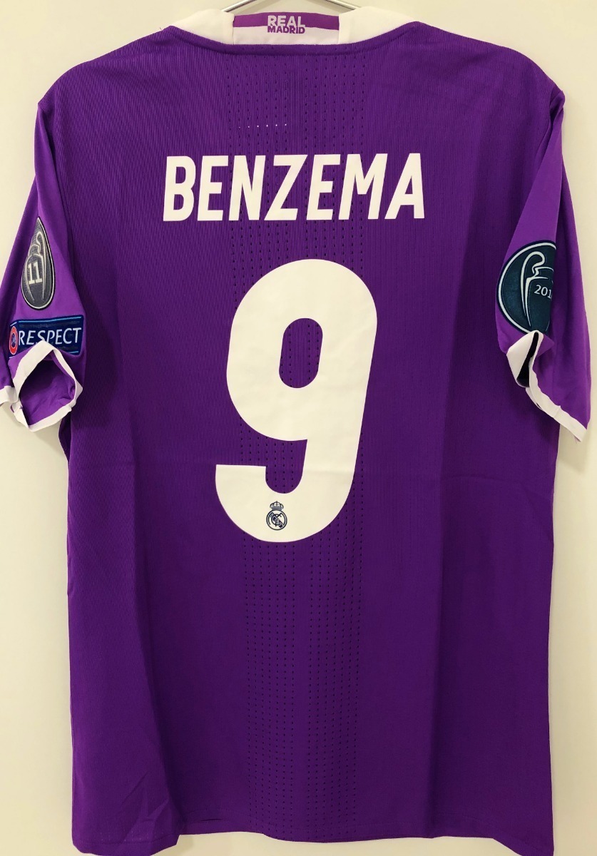 Benzema #9 Real Madrid Home Jersey MeNS MEDIUM UEFA Champions League