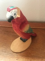 Estate Peeper Carved Painted Wood Wooden PARROT Tropical Bird Glasses Ho... - $11.29