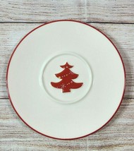 Starbucks Holiday Christmas Embossed Tree Coffee Tea Saucer Plate Red 6.... - $9.69