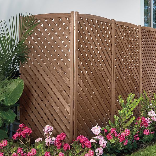 60" Wood 4 Panel Air Conditioner Screen Cover Outdoor Privacy Fencing 4
