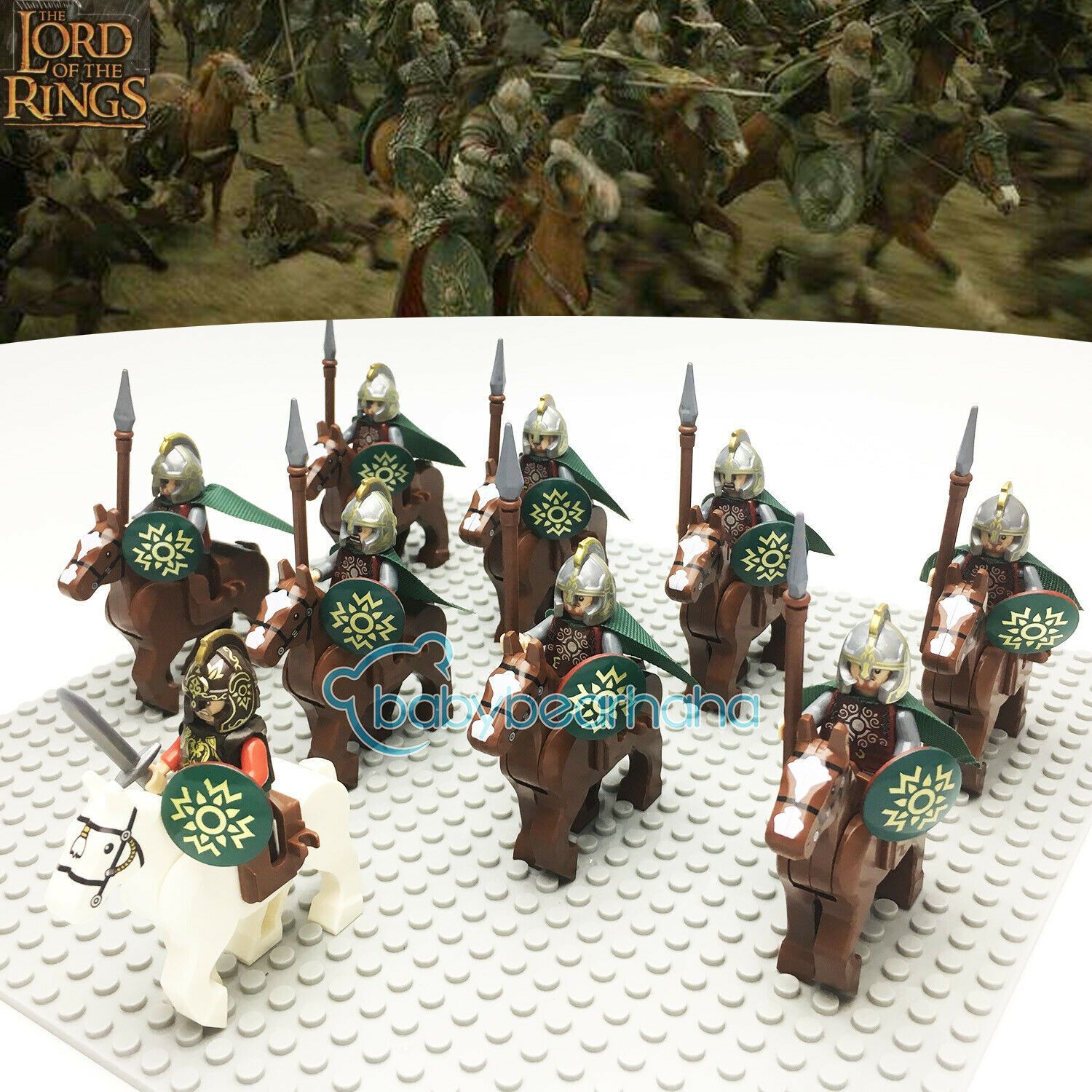 18pcs Lord Of The Rings King Return Mordor Rohan Knight With Horse Minifigures