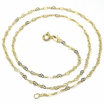 18K YELLOW GOLD CHAIN HEART LINKS THICKNESS 2mm, 0.08" LENGTH 45cm, 18", HEARTS image 1