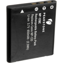 Pearstone BM1211 3.7V 650MAH Battery for Casio NP-120 EX-S200 EX-ZS10 - $11.65