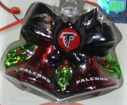 Boelter Topperscot NFL Blown Glass Holiday Glitter Bells Atlanta Falcons License image 2