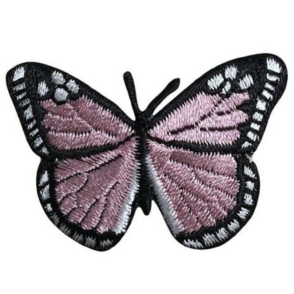 Pink Butterfly Applique Patch - Insect, Bug Badge 2 (Iron on)