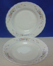 Lot of 2 Arcopal VICTORIA 9&quot; Rimmed Soup Bowls Made in France Swirl Edge... - $19.39