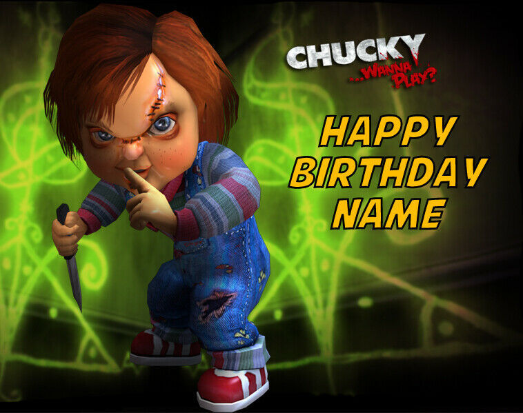 Chucky Horror Movie Edible Image Cake Birthday Topper Party 1/4 Sheet ...
