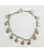 SUN Sterling Silver Vintage CHARM BRACELET - made in ITALY - 7 inches long - $55.00