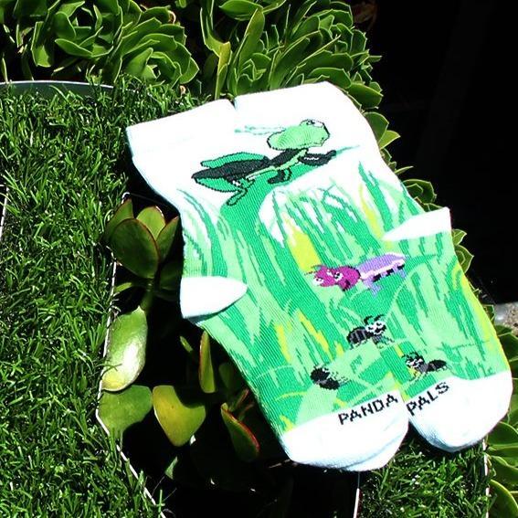 Grasshopper and Bug Friends Socks (Ages 3-7) from the Sock Panda