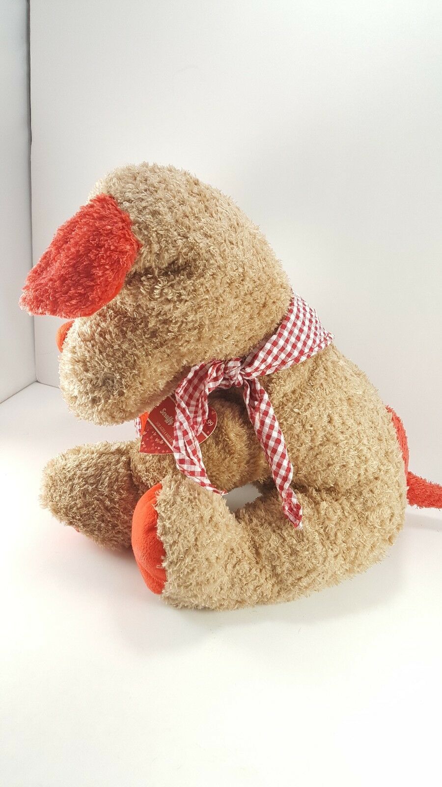 Valentine Tan Pink Puppy Scruffy Dog Heart Paws Plush Stuffed Animal Soft 12" Other