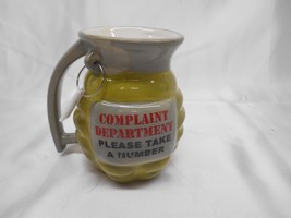 Old Vtg GRENADE COFFEE CUP MUG COMPLAINTS DEPARTMENT PLEASE TAKE A NUMBE... - $29.69