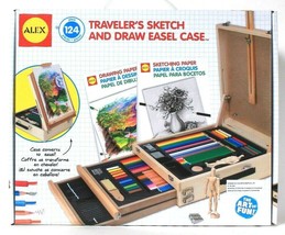 1 Ct Alex Traveler's Sketch & Draw Easel Case 124 Pieces Case Converts To Easel