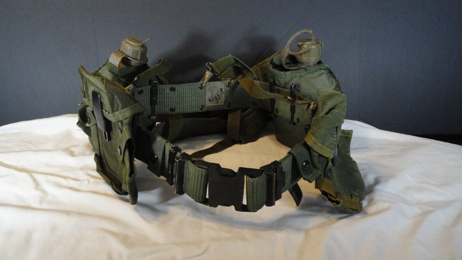 VIETNAM ERA LC-1 LOAD CARRYING EQUIPMENT SUSPENDERS ALICE GREEN LBE RIG ...