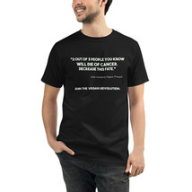 Unisex Vegan Cancer Fate Organic T-Shirt Eco Friendly Sustainable Men Women - $31.68+