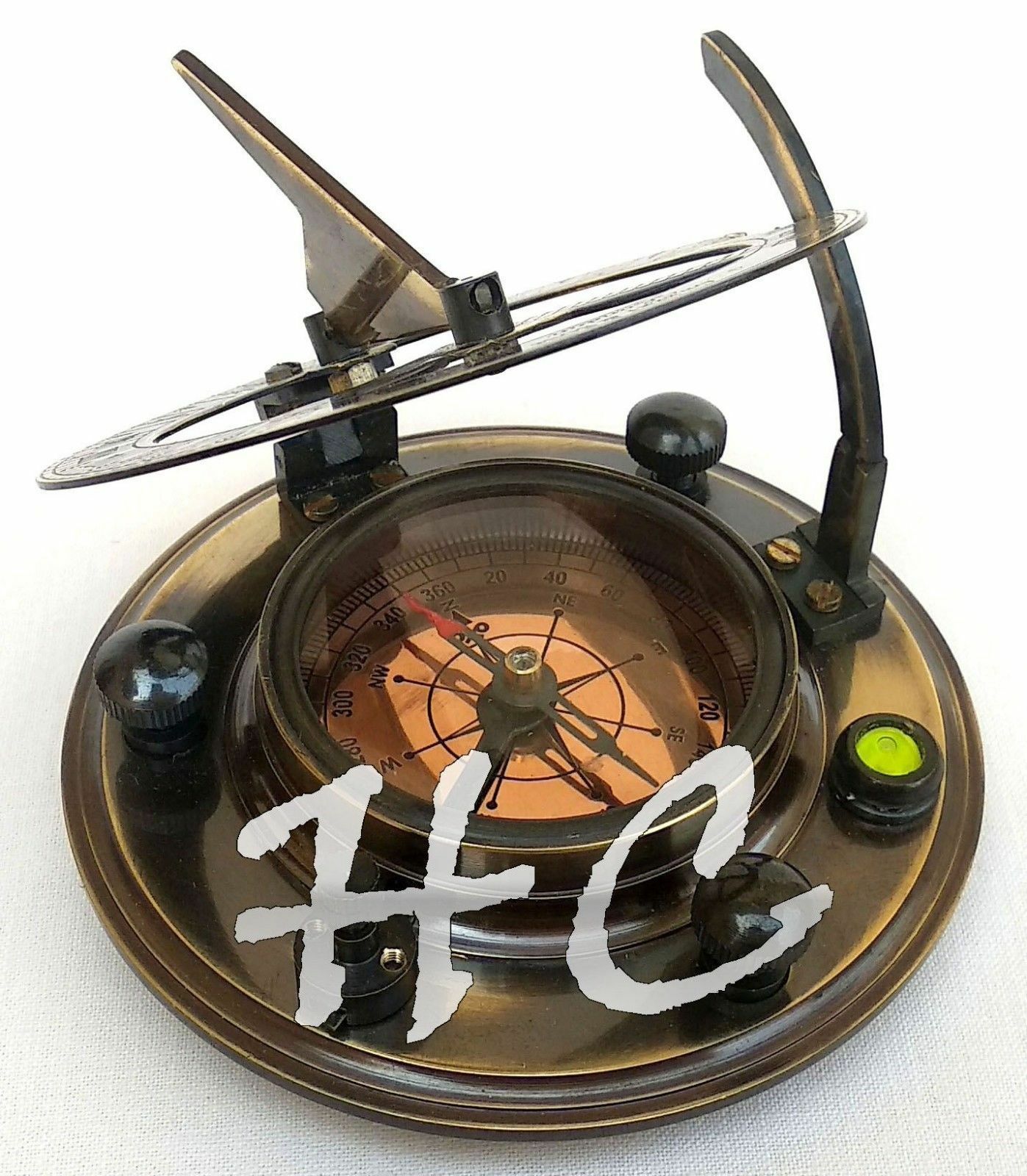 Gilbert & Sons London Maritime Copper Sundial Navigation Antique Brass Compass Compasses