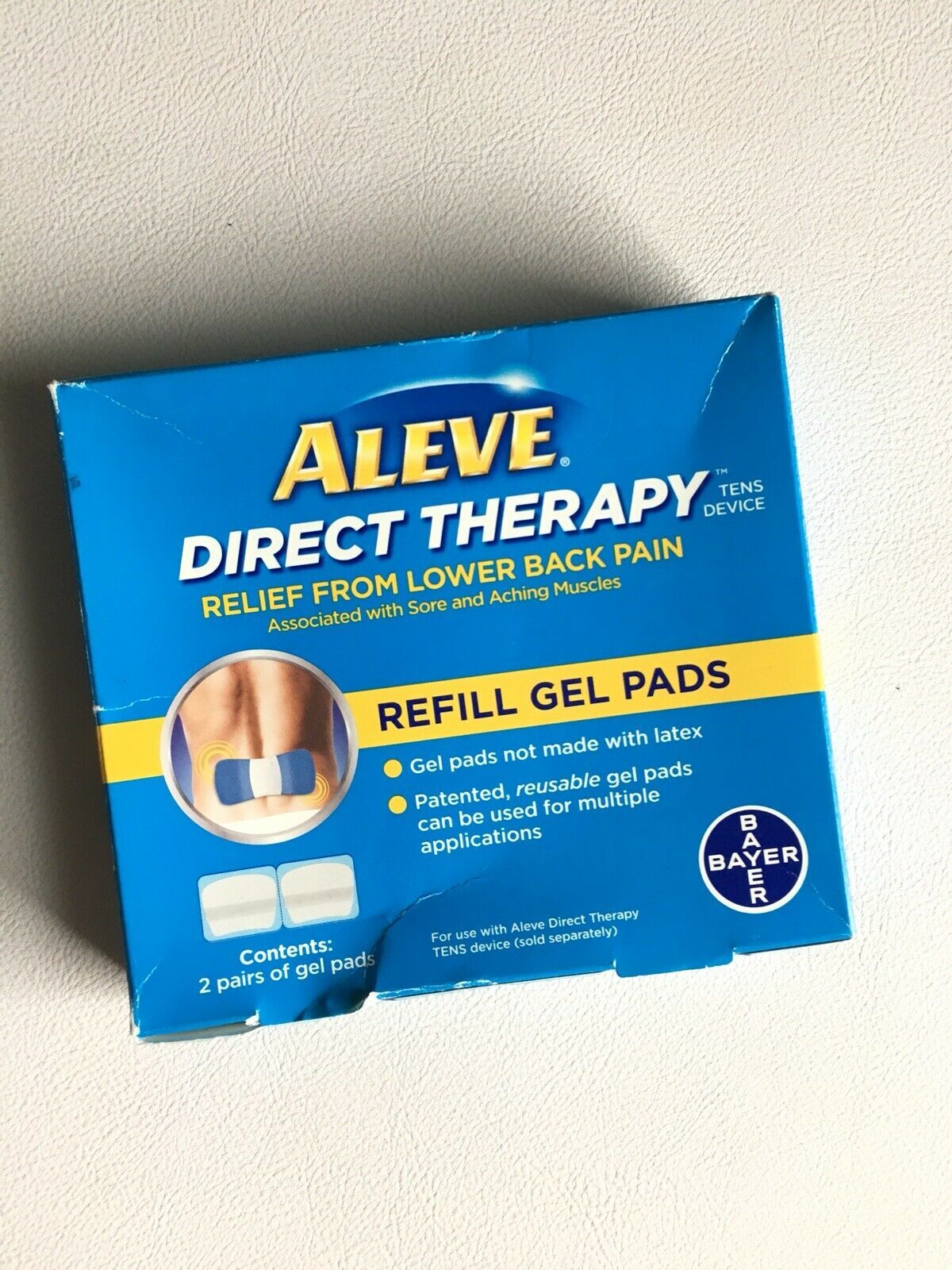 Aleve Direct Therapy Tens Device Refill Gel Pads 2 Pairs Back Pain Exp