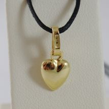 18K YELLOW GOLD MINI ROUNDED HEART PENDANT CHARM, 11 MM, 0.43 INCH MADE IN ITALY image 3
