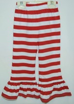 Blanks Boutique Girls Red White Stripe Ruffle Pants Size 2T - $13.99