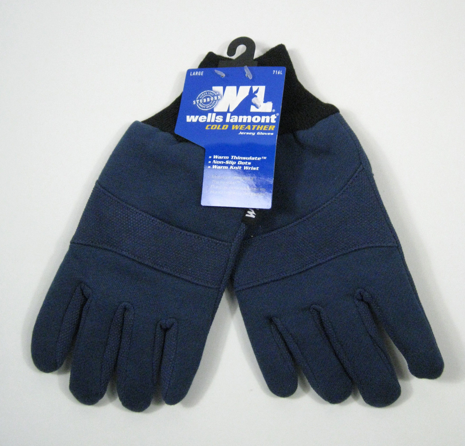 Wells Lamont Gloves Size Large 716L Insulated Jersey Cold Weather Work