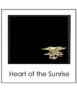 NAVY SEALS Emblem Men Wallet - gold steel medallion / black bifold faux ... - $9.99