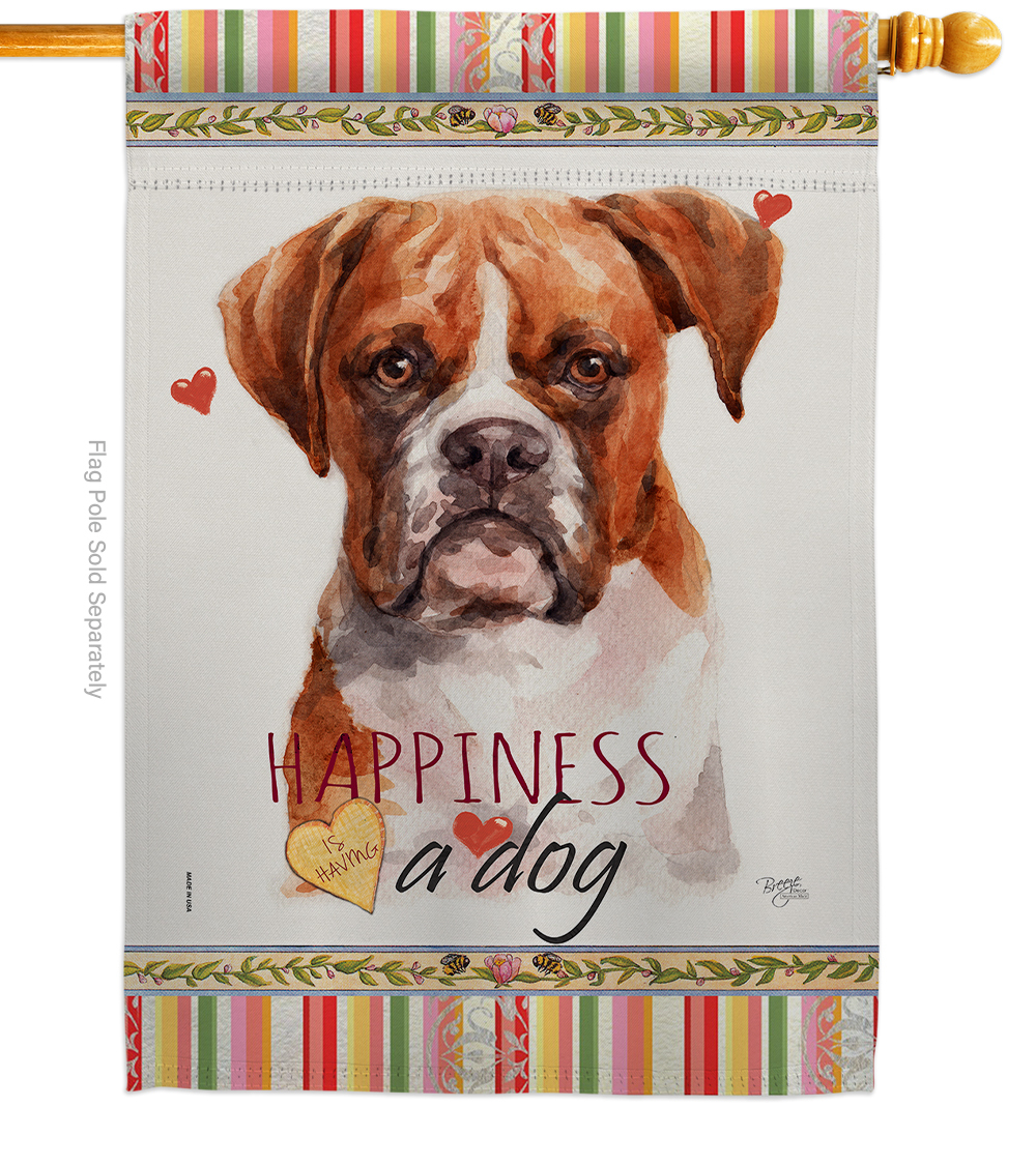 Boxer Happiness - Impressions Decorative House Flag H110160-BO