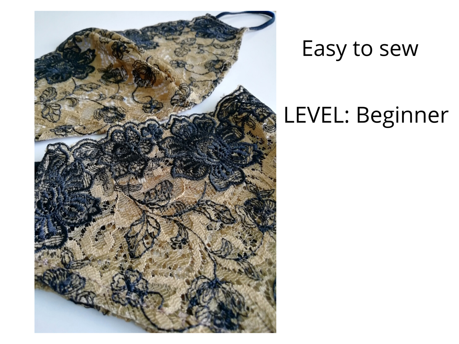 Lace face mask sewing pattern PDF printable template - Digital Goods