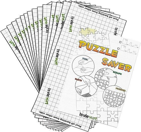 14 Sheets Jigsaw Puzzle Savers, Peel & Stick Adhesive Glue Films For Finishing's